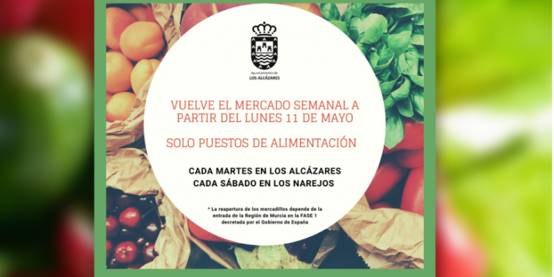 SE REANUDA EL MERCADO SEMANAL EN LOS ALCÁZARES Y LOS NAREJOS