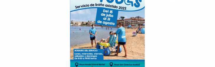 Servicio de baño asistido en las playas de Los Alcázares
